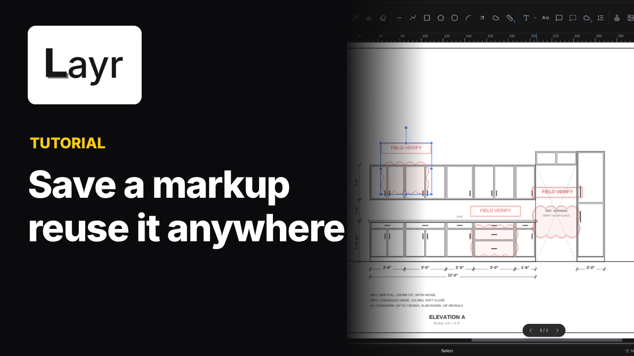 Save a markup and reuse it anywhere: LayrPDF Tool Chest video tutorial thumbnail